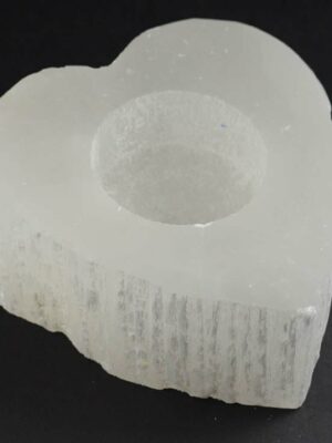 Selenite Candle Holder Heart