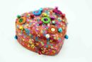 Box Heart Orange Glitter 10cm (4pcs For Â£1.50 Each)