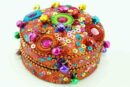 Box Circle Orange Glitter 8cm (4pcs For Â£1.00 Each)