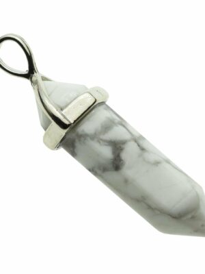 Pendant Fixed Wand White Howlite