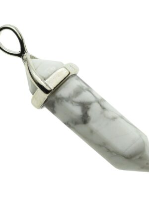 Pendant Fixed Wand White Howlite