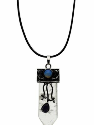 Necklace Sword Shape Clear Qtz