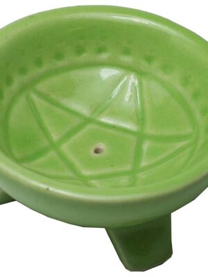 Incense Holder Pentagram Green