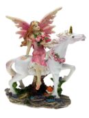 Fairy On Unicorn 14X6.5X16.5cm