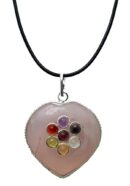 Pendant Heart Rose Qtz Chakra