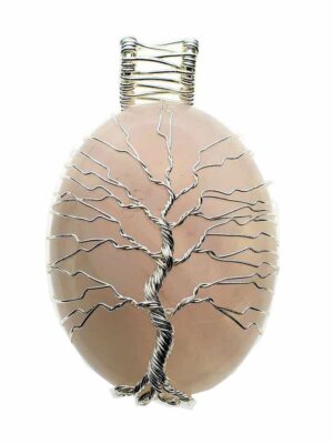 Pendant Tree Of Life Rose Qtz
