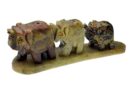 Soapstone 3 Elephants In A Row