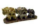 Soapstone 3 Cut Elephants