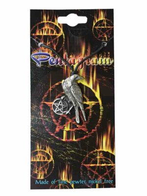 Pendant Pewter Crow Pentagram