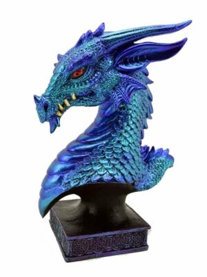 Dragon Head On Stand Blue