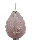 Pendant Tree Of Life Rose Qtz