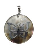 Pendant Butterfly Grey Shell