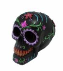 Skull Black With Floral Patter