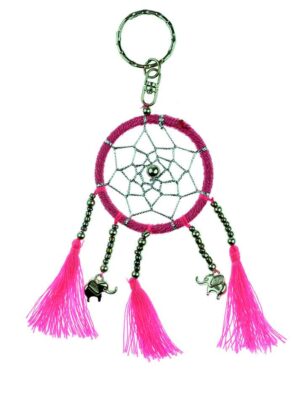 Dream Catcher Keyring Pink