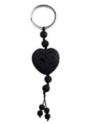 Keyring Heart Black Lava