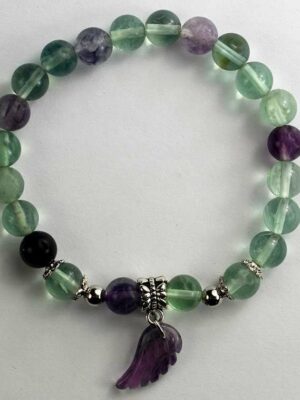 Bracelet Fluorite 8mm Wing