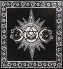 Altar Cloth Triple Moon Black and White 105X105cm