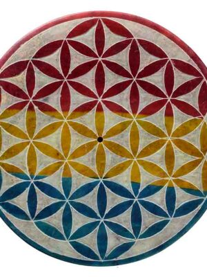 Soapstone Plate Flower Set Of 2