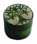 Soapstone Round Box 2" Set Of 2