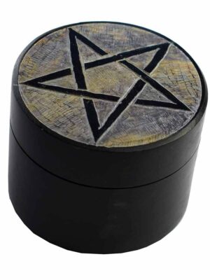 Soapstone Round Box 2" Set Of 2