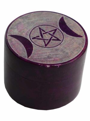 Soapstone Round Box 2" Set Of 2
