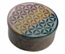 Soapstone Box 3" Flower Of Life
