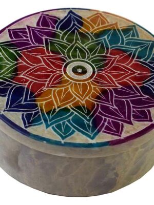 Soapstone Round Box 3" Mondela