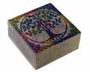 Soapstone Square Box 4x4" Tree Of Life