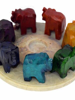 Soapstone Incense Stand Elephants Chakra