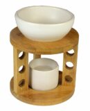 Oil Burner Ceramic Round Brown 3PCS