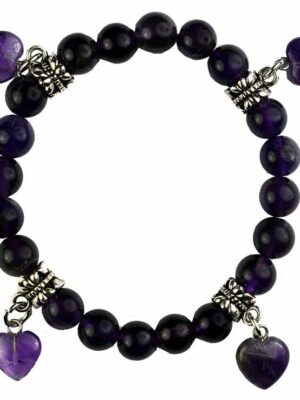 Bracelet 8mm Bead with 4 Heart