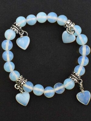 Bracelet 8mm Bead with 4 Heart