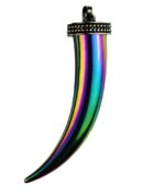 Pendant Horn 58mm Rainbow Hematite