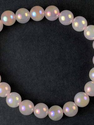 Bracelet Rose Quartz Aura Beads 8mm