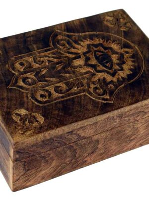 Box Wooden Fatima Hand 7x5 Inch