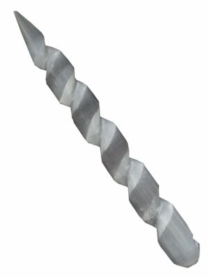 Selenite Wand Spiral 14x5cm