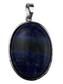 Pendant Egg Shape Caged Lapis