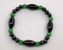 Bracelet Magnetic Hematite Green Cateye Beads