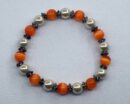 Bracelet Magnetic Hematite Pearl/Orange Beads
