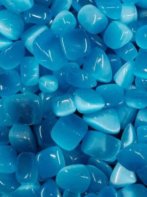 Tumblestone Blue Cat's Eye