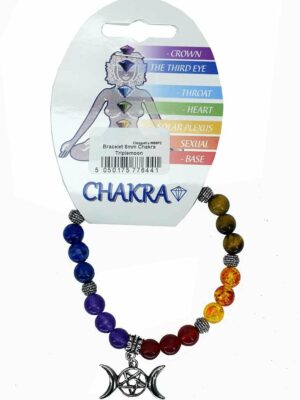 Bracelet 8mm Chakra Triple Moon