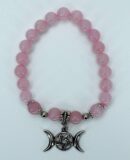Bracelet 8mm Rose Quartz Triple Moon