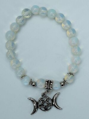 Bracelet 8mm Opalite Triple Moon