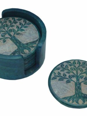 Soapstone Coaster X 6 Teal