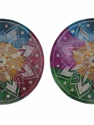 Soapstone Incense Plate 5" X2