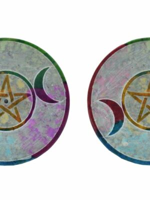 Soapstone Plate Moon 5" X2