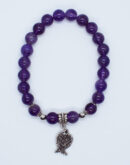 Bracelet Beaded Amethyst 8mm