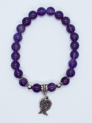 Bracelet Beaded Amethyst 8mm