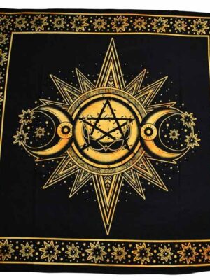 Altar Cloth Triple Moon Yellow 105X105cm