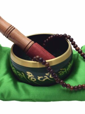 Singing Bowl Buddha 11cm Green
